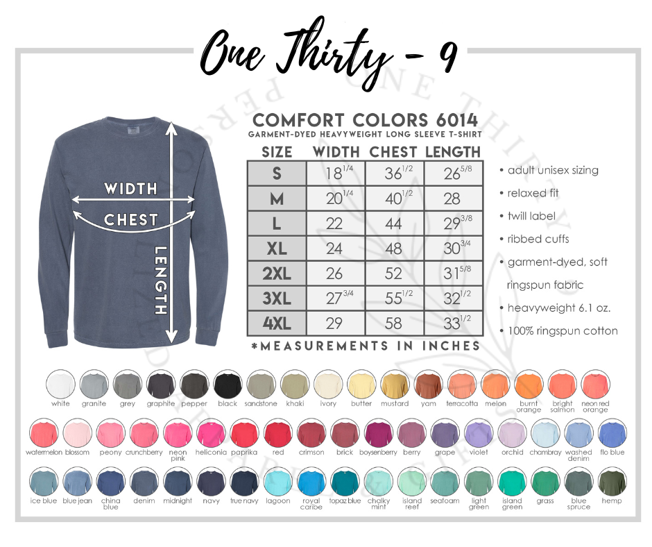 Comfort Color Long Sleeve without Pocket