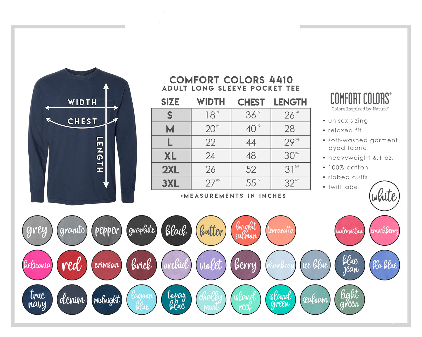 Comfort Color Long Sleeve with Pocket