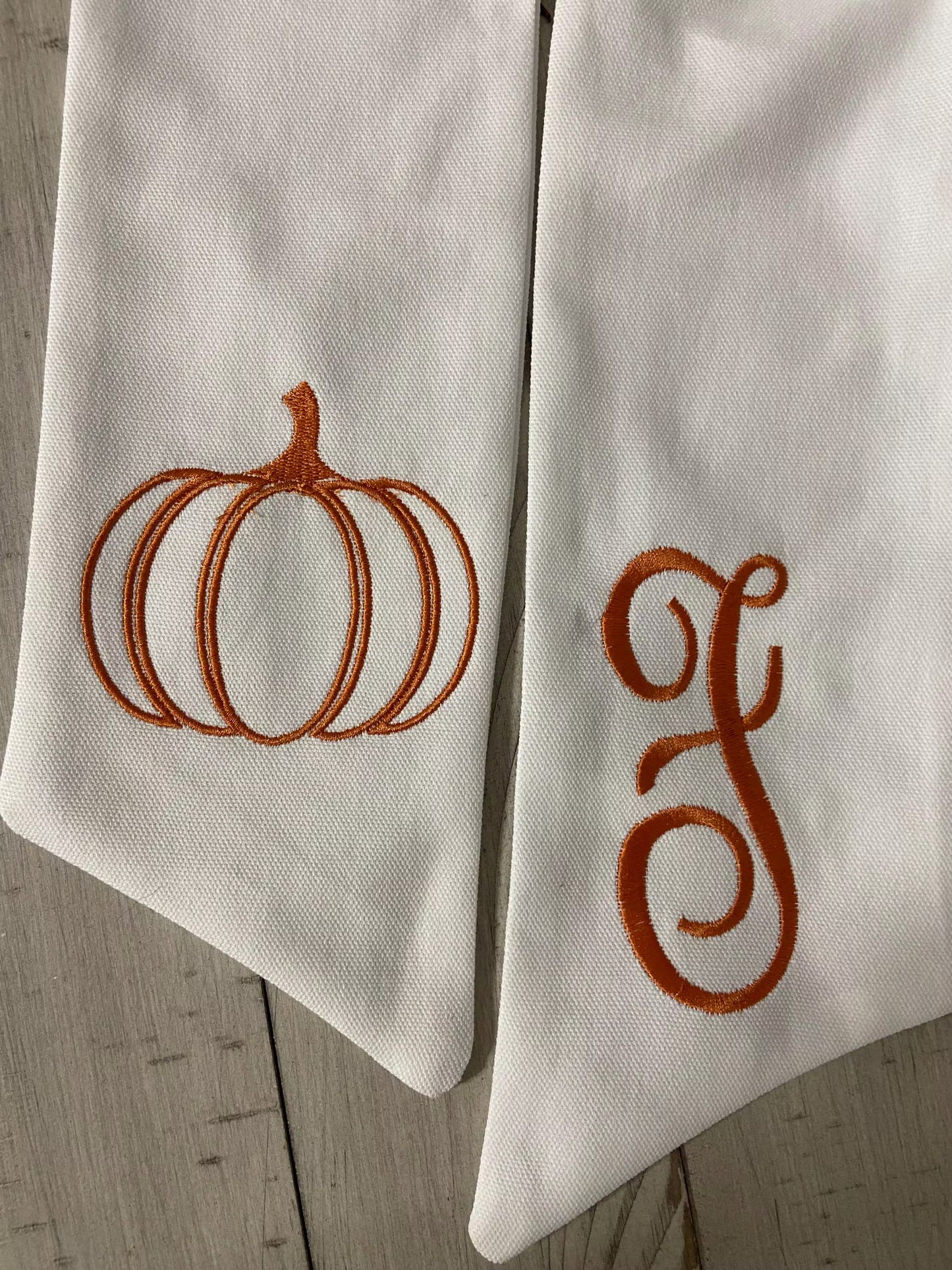 White Fall Wreath Sash