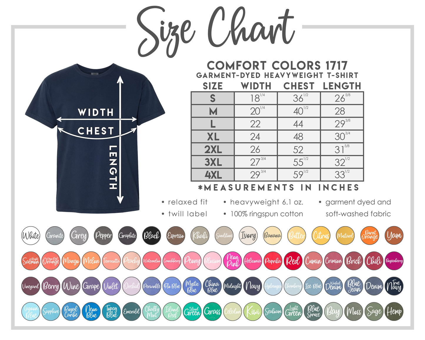 Comfort Color Short Sleeve without Pocket
