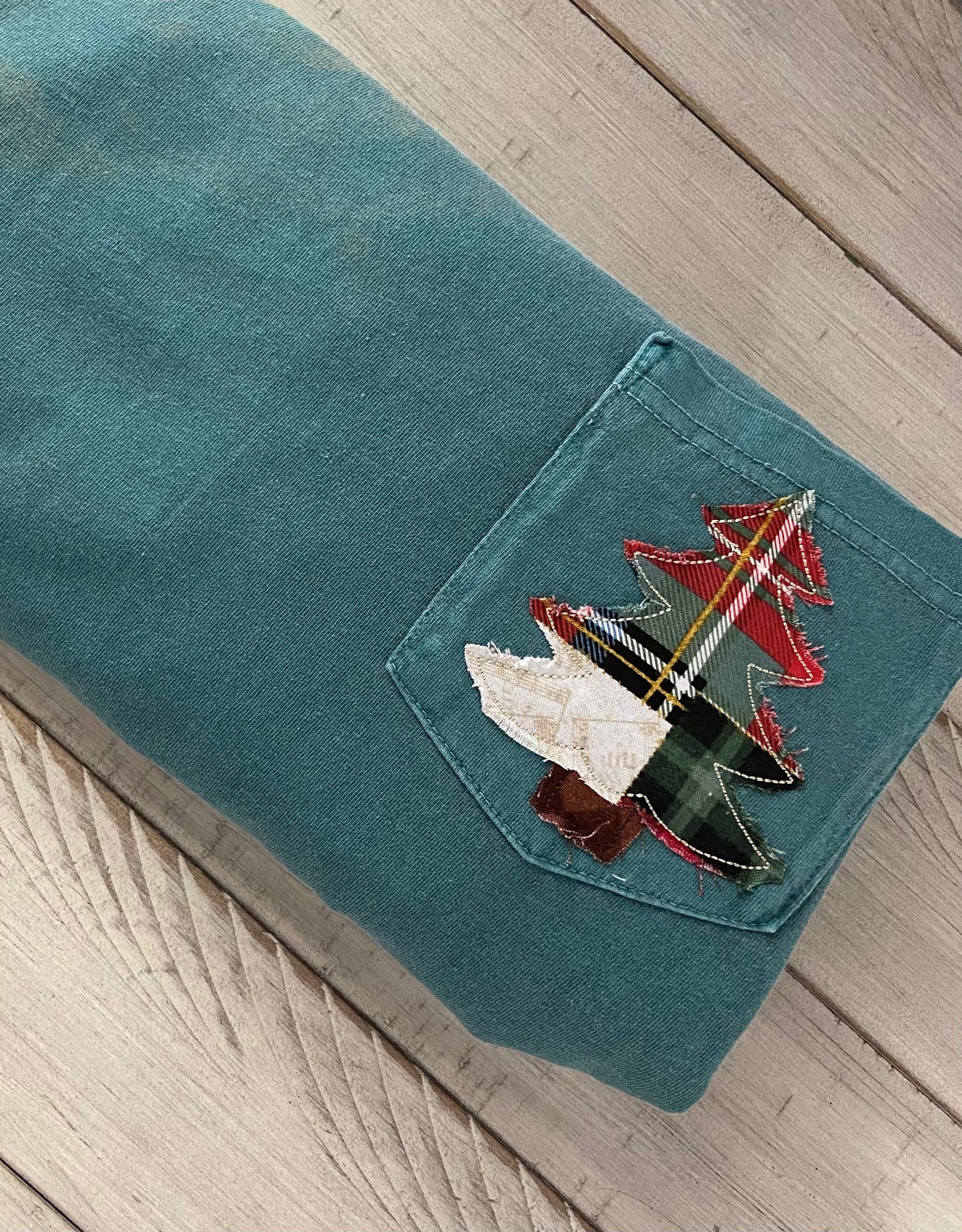 Patchwork Christmas Tree on Pocket