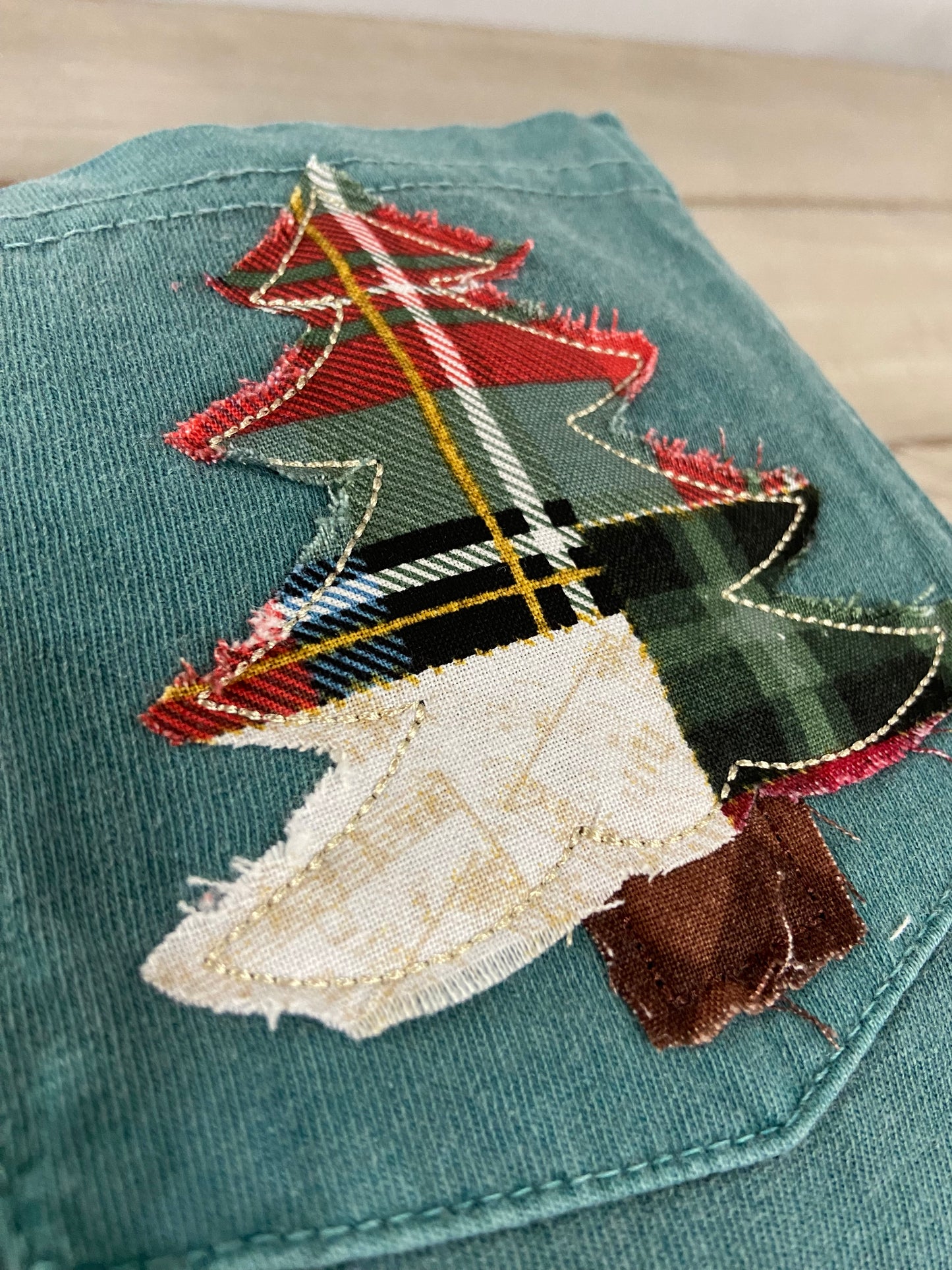 Patchwork Christmas Tree on Pocket