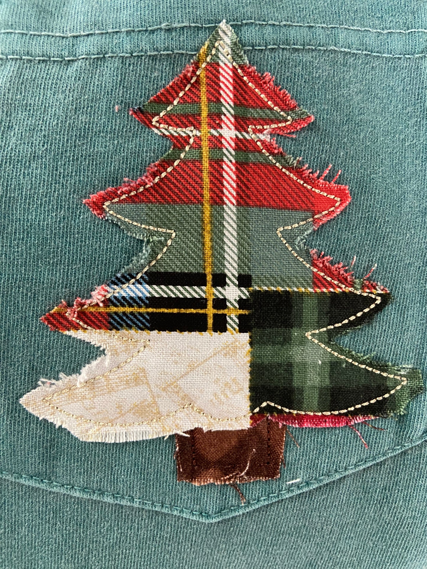 Patchwork Christmas Tree on Pocket