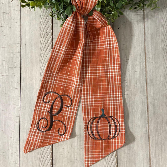 Spicy Plaid Fall Wreath Sash